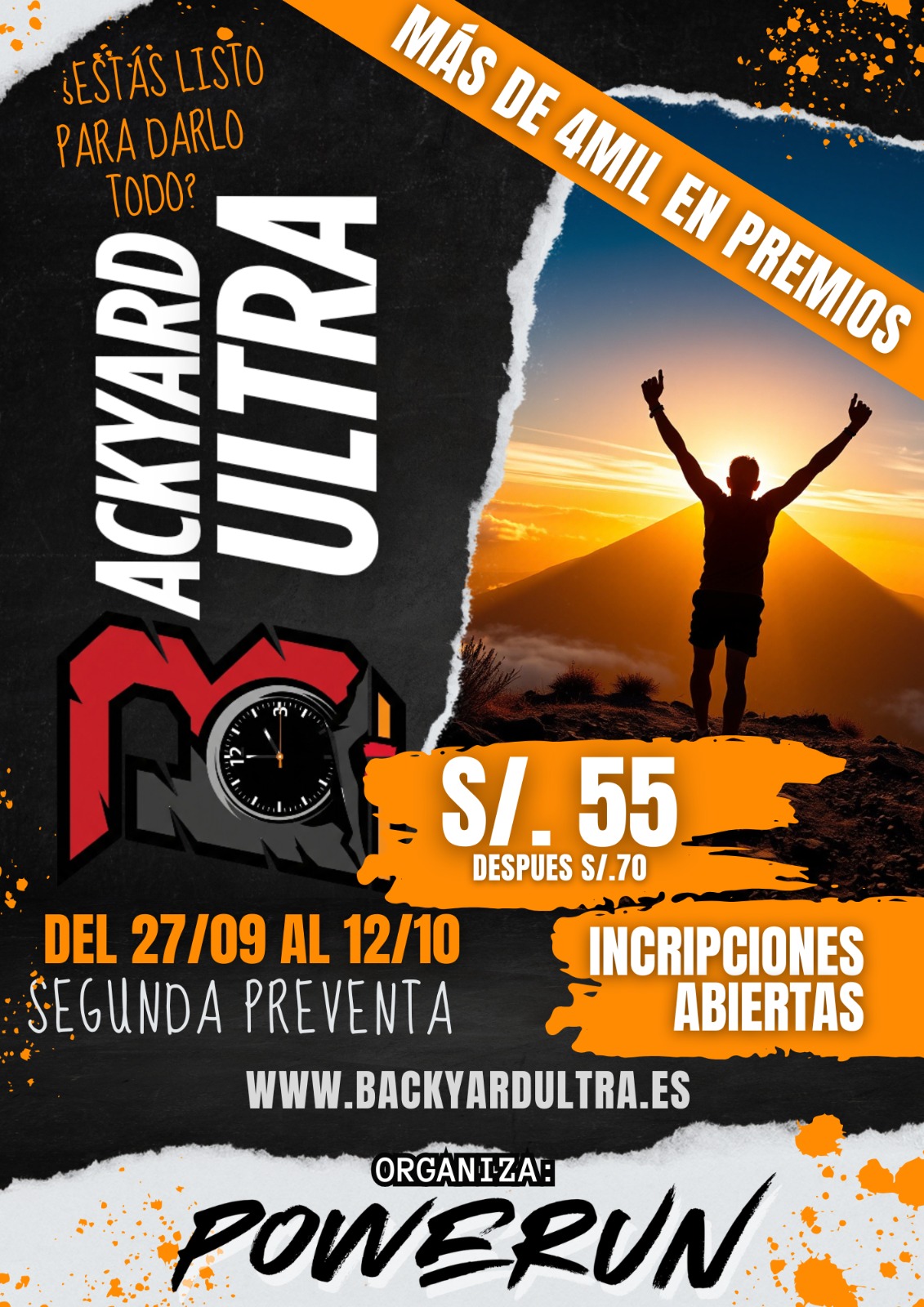 Cartel de la Segunda Preventa Backyard Ultra Arequipa
